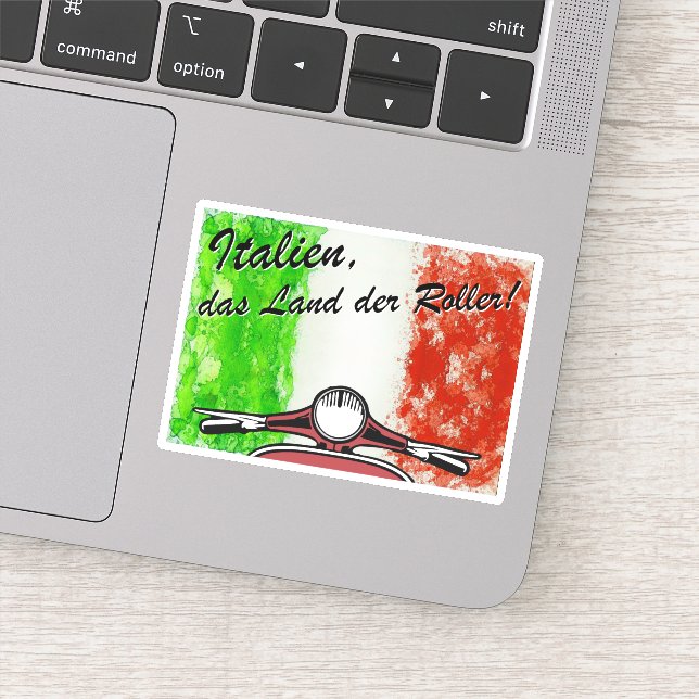 Pegatina Retro Italien das Land der Roller (Detalle)