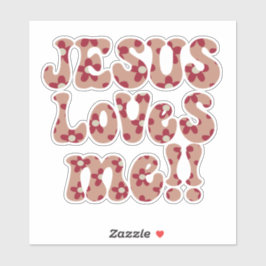 Pegatina Retro Jesús me ama