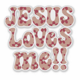 Pegatina Retro Jesús me ama
