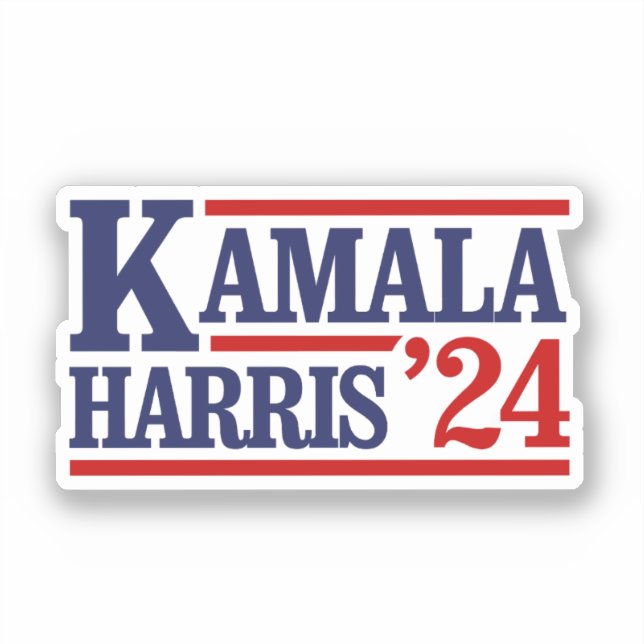 Pegatina Retro Kamala Harris '24 (Anverso)
