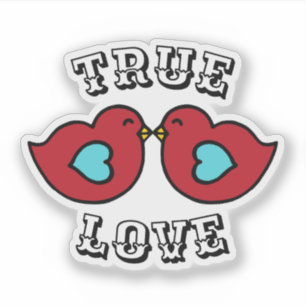 Pegatina Retro Lovebirds
