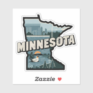 Pegatina Retro Minnesota