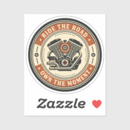 Pegatina Retro Motorcycle Engine Badge Style