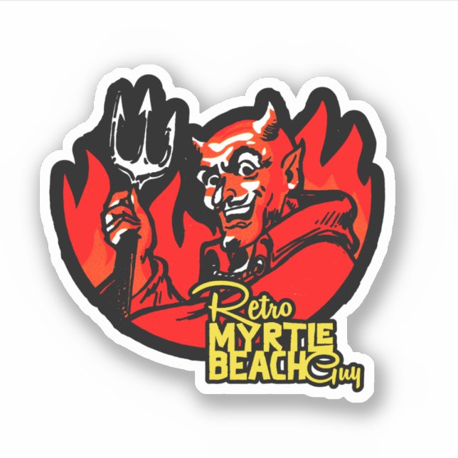 Pegatina Retro Myrtle Beach Devil (Anverso)