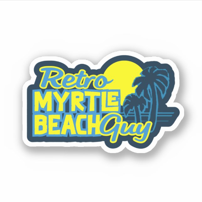 Pegatina Retro Myrtle Beach Guy (Anverso)