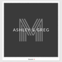 Retro Nombre/s moderno Monograma editable negro y 