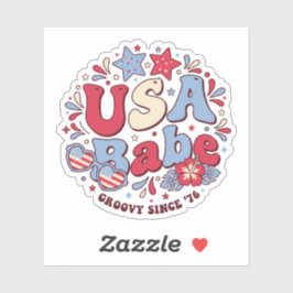 Pegatina retro patriótica del 4 de julio de USA Ba