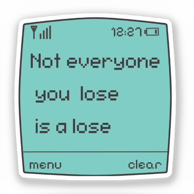 Pegatina  Retro Pixel Art Cell Phone Sticker (Anverso)