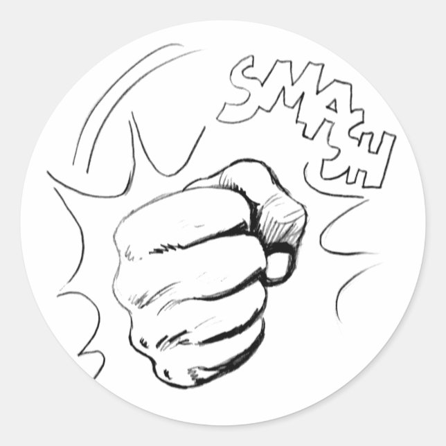 Pegatina Retro Pop Art Smash Sketch (Anverso)