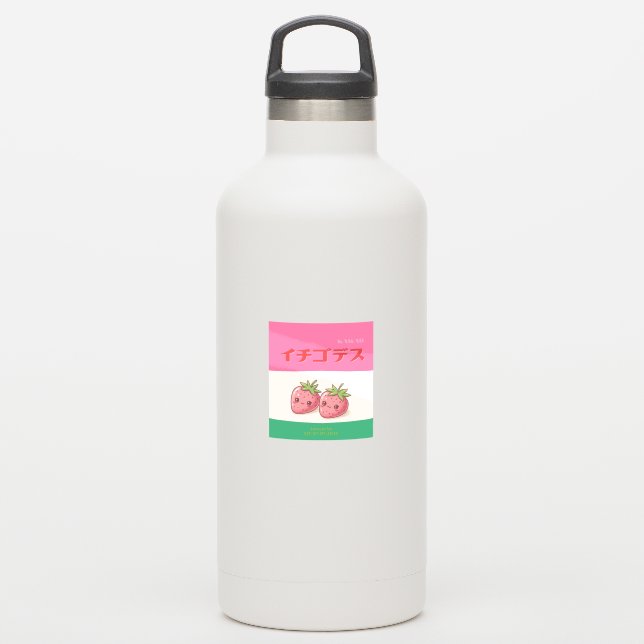 Pegatina Retro Pop Strawberry Charm - Harajuku Kawaii Style (Botella de Agua )