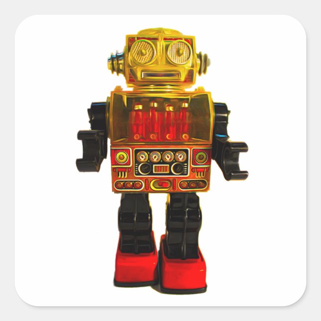 PEGATINA RETRO ROBOT. (Anverso)