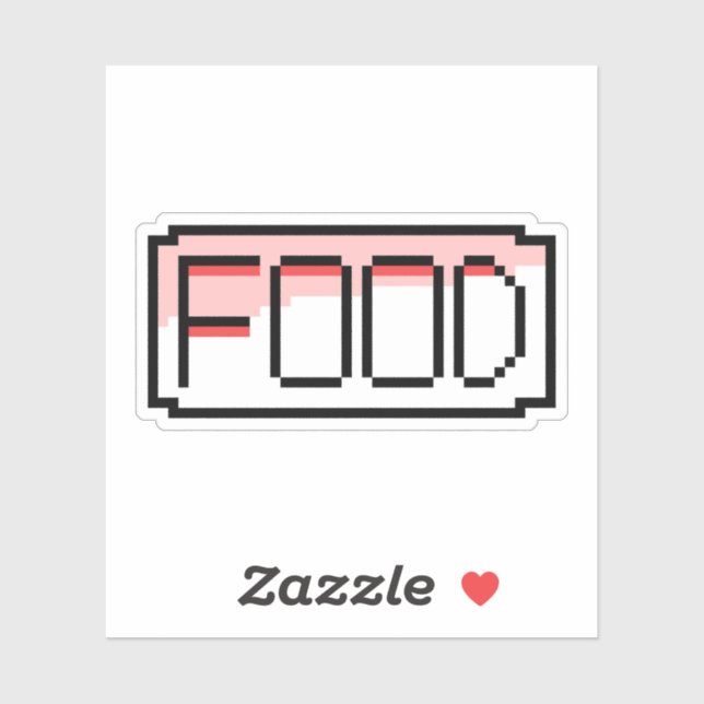 Pegatina Retro RPG Pixel Art – Chat Box ‘Food’ (Hoja)