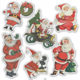 Pegatina Retro Santas Vintage Grandes