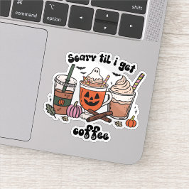 Pegatina Retro Scary ’Hasta que consiga café Halloween