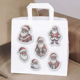 Pegatina Retro Set de 6 pcs de navidades negros de santa cl