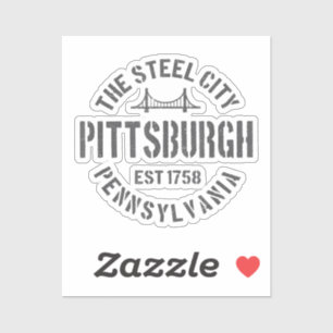 Pegatina Retro Steel City Pittsburgh Pennsylvania Yinz vint
