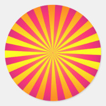 Pegatina Retro Sunburst audaz y vibrante