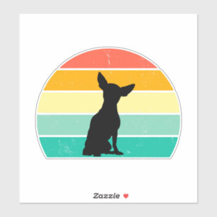 Pegatina Retro Sunset Chihuahua