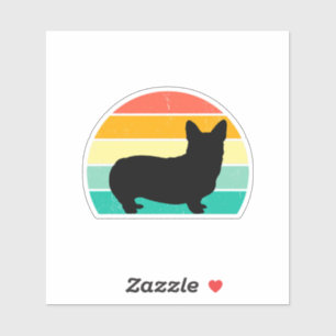 Pegatina Retro Sunset Corgi