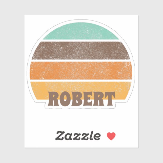 Pegatina Retro Sunset Stripes Circle Sun Texto personalizad (Hoja)