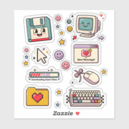 Pegatina Retro Technology Sticker Sheet