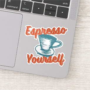 Pegatina Retro Vibe Espresso Usted Mismo Café Latte