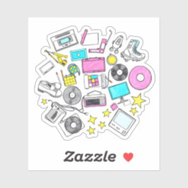 Pegatina Retro Vibes: 80s Throwback Icons