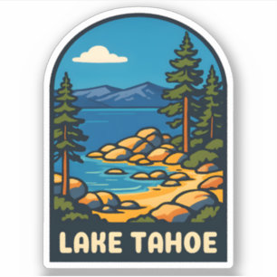 Pegatina Retro Vintage Travel Lake Tahoe California Scenic