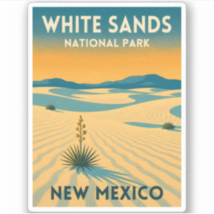 Pegatina Retro Vintage Viaje Parque Nacional White Sands