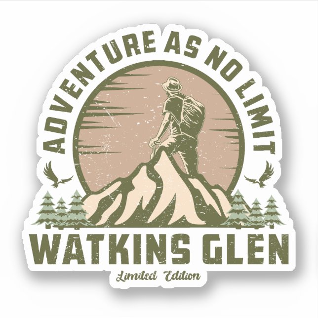 Pegatina Retro Watkins Glen Hike (Anverso)