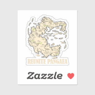 Pegatina Reúne Pangaea World map History Funny Geology Gi