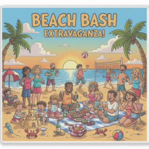 Pegatina Reunión de playa