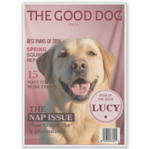 Pegatina Revista de Fotos de Perro Personalizada Portada Mo