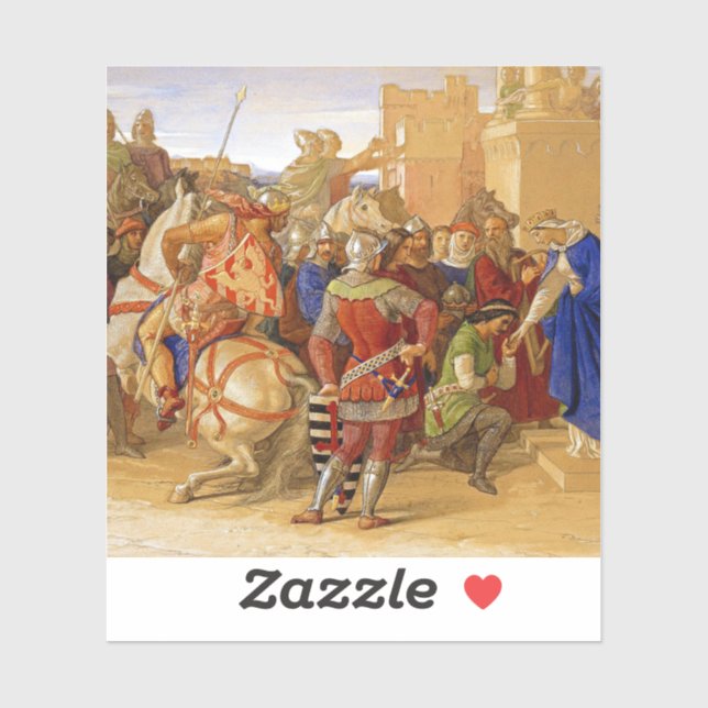 Pegatina Rey Arturo y Caballeros de la Mesa Redonda (Hoja)