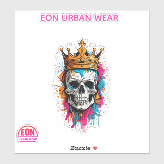 PEGATINA REY CALAVERA (Hoja)