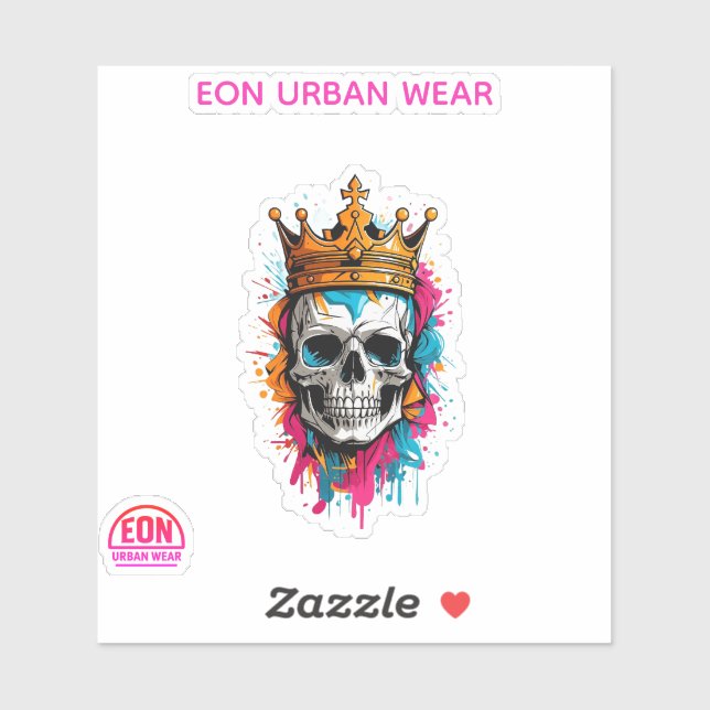 PEGATINA REY CALAVERA (Hoja)