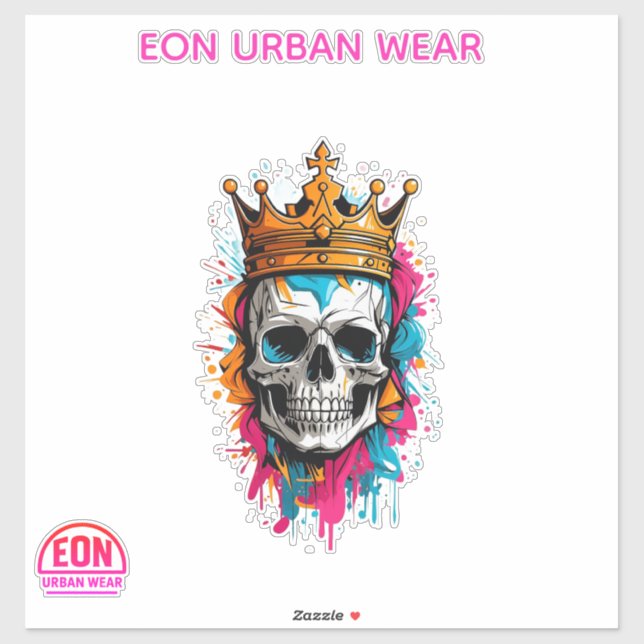 PEGATINA REY CALAVERA (Hoja)