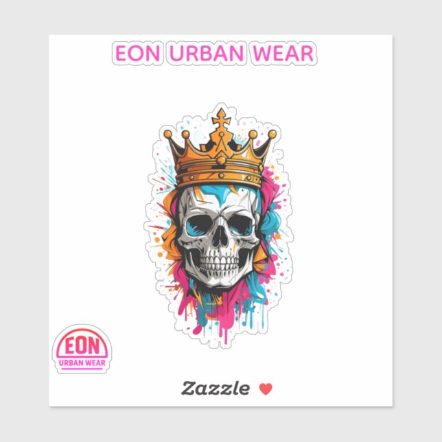 PEGATINA REY CALAVERA (Hoja)