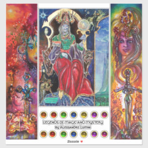 Pegatina Rey del mago, espadas épicas, Excalibur, Durendal