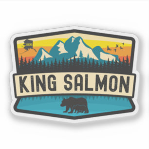 Pegatina Rey Salmón, Alaska