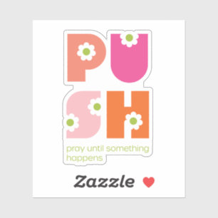 Pegatina Reza Girona Hasta Que Algo Ocurra Naranja Rosa