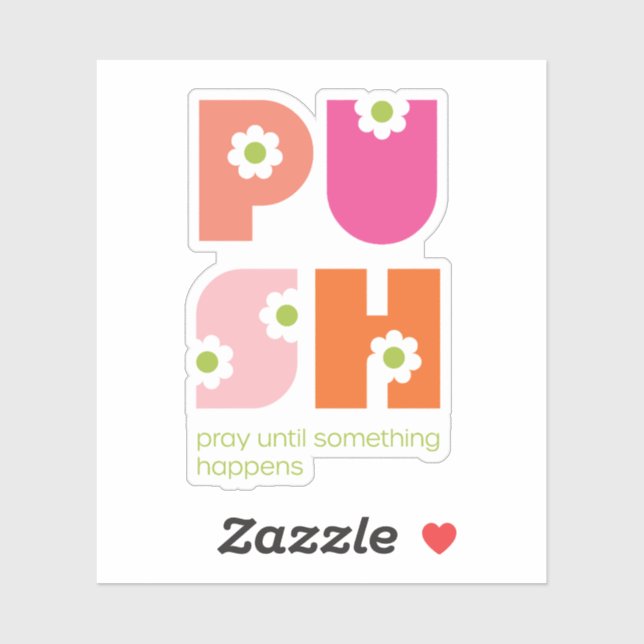 Pegatina Reza Girona Hasta Que Algo Ocurra Naranja Rosa (Hoja)