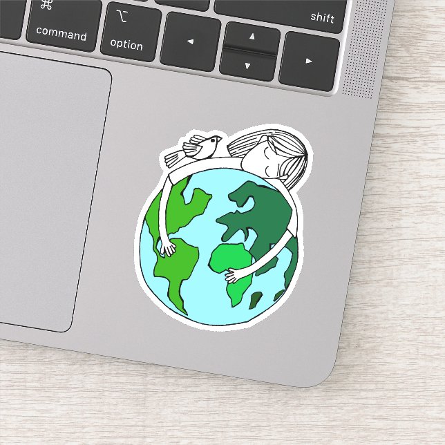 Pegatina Rezar por la paz mundial (Detalle)