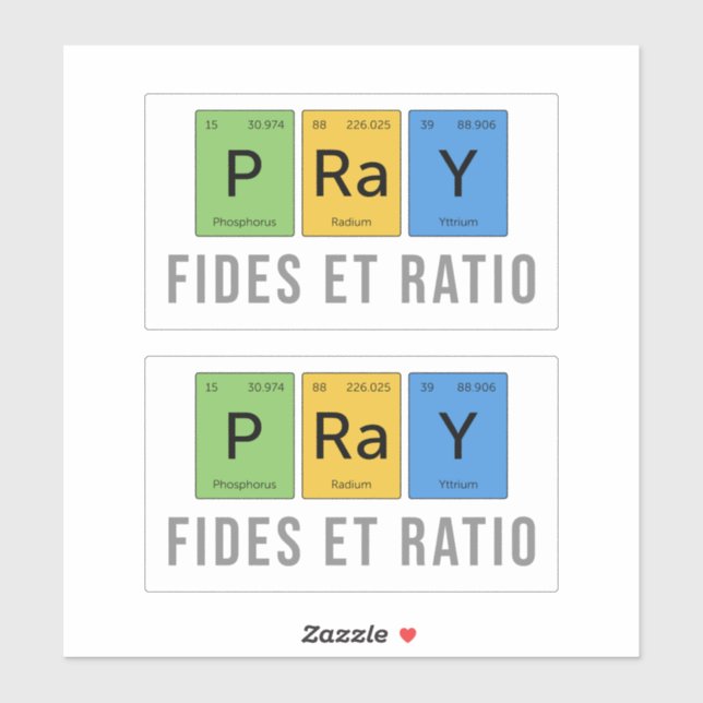 Pegatina Rezo (Pray): Fides et Ratio (Fe and Reason) (Hoja)
