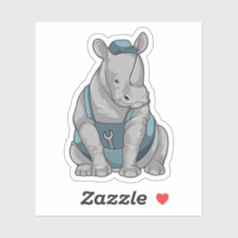 Pegatina Rhino como artesano con llave