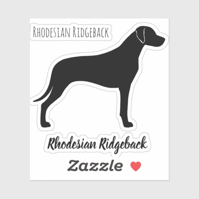 Pegatina Rhodesian Ridgeback Dog Silhouette Ridgie Vinyl (Hoja)