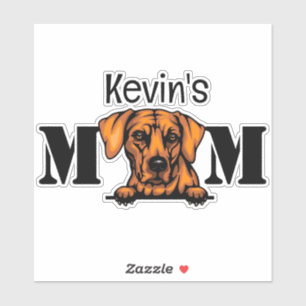 Pegatina Rhodesian Ridgeback Peeking Mom Personalizado