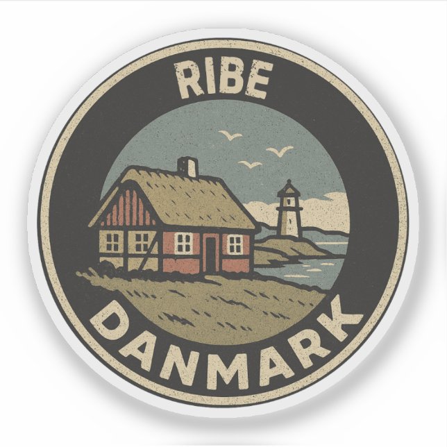 Pegatina Ribe, Dinamarca Danmark (Anverso)