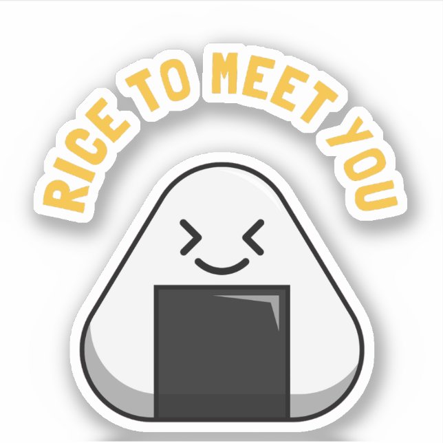 Pegatina Rice Para Conocerte Divertida Foodie Pun (Anverso)