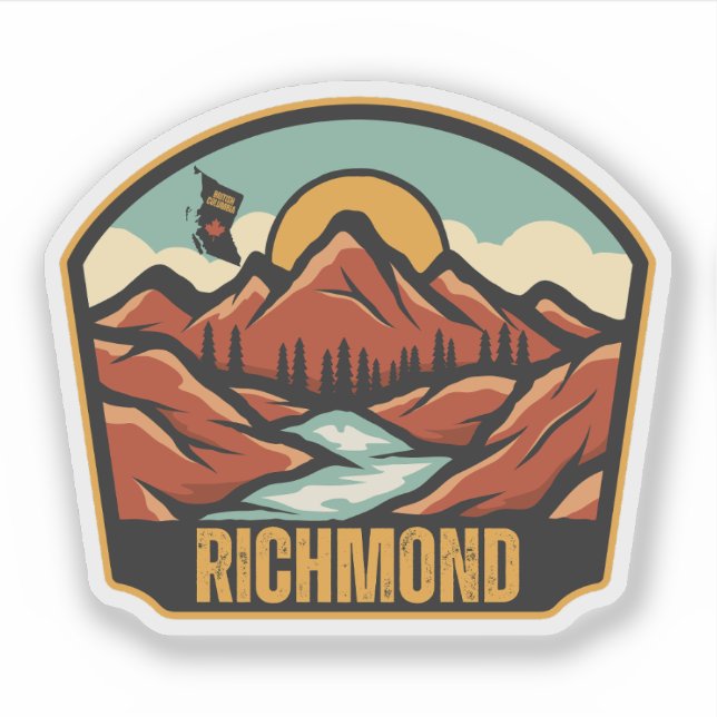 Pegatina Richmond, Columbia Británica (Anverso)